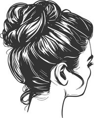 Messy Bun Hairstyle with Casual Chic Updo for Women: Trendy, Creative, and Simple Hairdo with Braids, Curls, and Hair Accessories