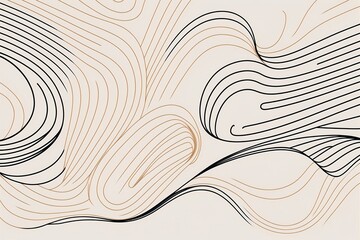 Contour Chic: Abstract Line Art Vector Background for Design and Decoration. Generative AI