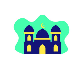 Flat Mosque Design Vector Illustrator