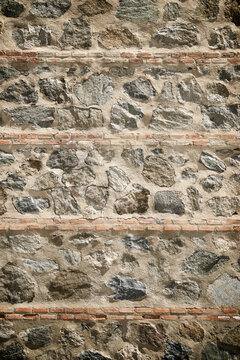 Close-up of old stone wall