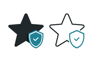 Star shield checklist sign symbol. Illustration vector