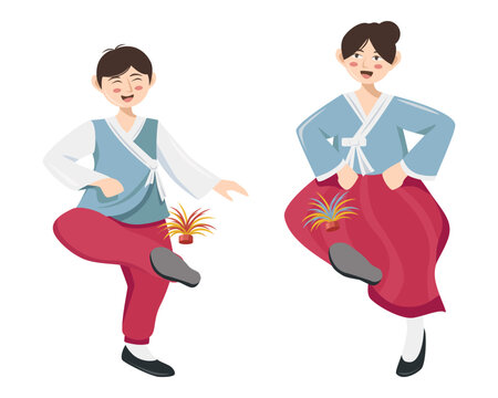 Korean kids playing Jegichagi (Korean traditional outdoor game)