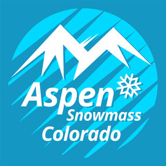 Abstract stamp or emblem with the Aspen - Snowmass, Colorado, vector illustration