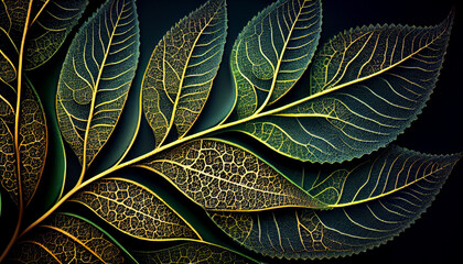 Botanical decoration abstract artwork of colorful exotic tropical leaf decorative design illustration for background