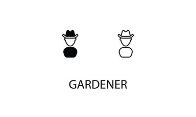 Gardener double icon design stoke illustration