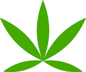 Green cannabis leave icon PNG