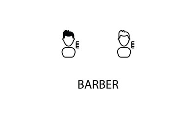 Barber double icon design stoke illustration