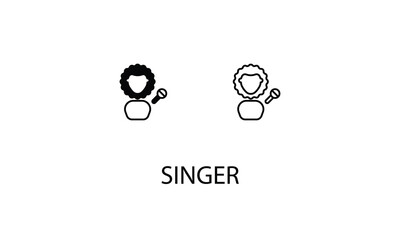 Fototapeta premium Singer double icon design stoke illustration