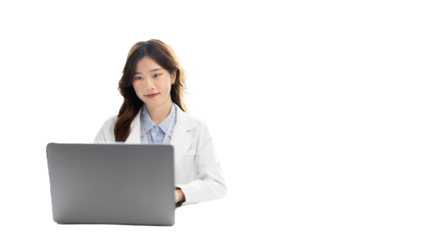 Businesswoman using laptop to work, Asian woman working in the office, Financial clerk or accountant with documents and equipment working on the desk, Using computers for financial transactions.