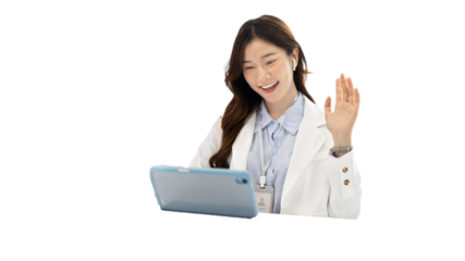 Businesswoman using laptop to work, Asian woman working in the office, Financial clerk or accountant with documents and equipment working on the desk, Using tablet for financial transactions.