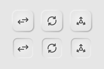 Statistic icon in neumorphism style. Icons for business, white user interface. UI, UX. Chart symbol. Stats, business, graphics, increase, economic, stock. Neumorphic style. Vector illustration.