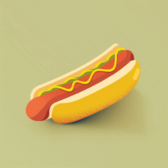 Hot dog view flat design minimal style