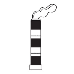 Vector isolated icon of exhaust pipes with smoke in a factory or plant. The concept of environmental pollution and harm to ecology.