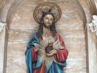 Christ Statue Close Up at the San Crisogono Basilica in Rome, Italy