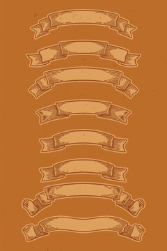 Vintage Ribbon Set Banner Decoration
