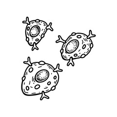 Mast cell isolated on white background. Hand drawn scientific microbiology vector illustration in sketch style