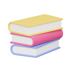 Books 3d realistic object design vector icon illustration