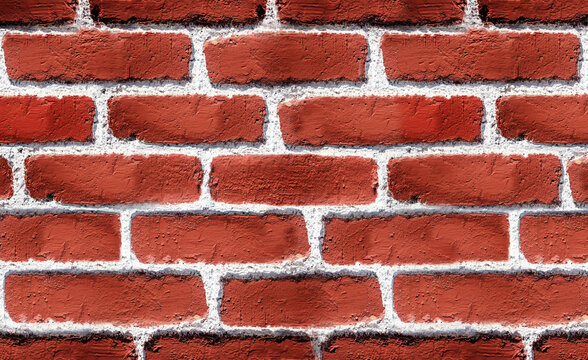 Vintage red brick wall background texture. Real brickwork. Detail of masonry