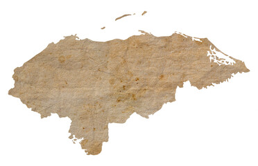 map of Honduras on old brown grunge paper