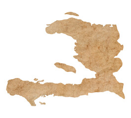 map of Haiti on old brown grunge paper