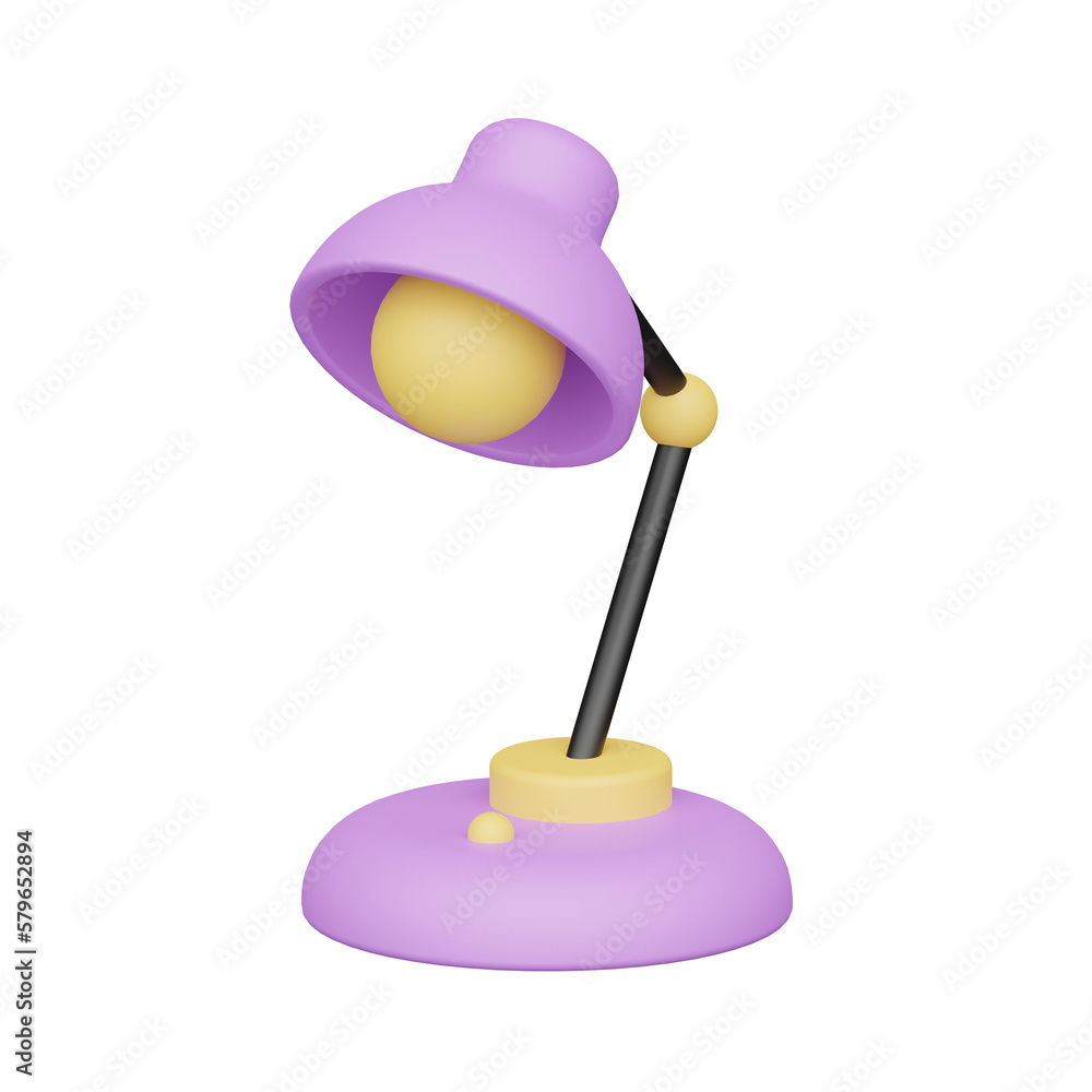 Poster desk lamp 3d realistic object design vector icon illustration
