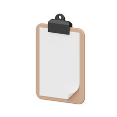 Clipboard 3d realistic object design vector icon illustration