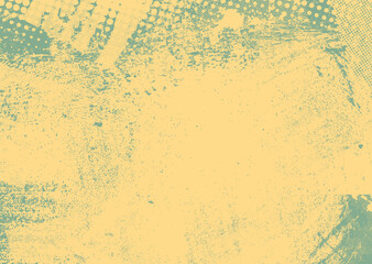 Glitch distorted grunge background . Noise destroyed texture . Trendy defect error shapes . grunge texture . Distressed effect .Vector shapes with a duo tone halftone dots screen print texture.