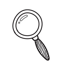 Magnifying glass. Business doodles hand drawn