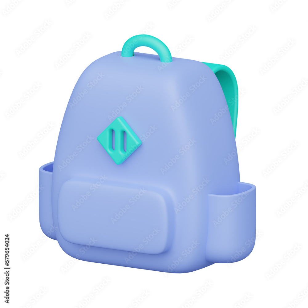 Poster bak pack 3d realistic object design vector icon illustration
