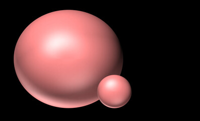 3d Pink planet on black universe background