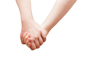 Hand in hand isolated on transparent background