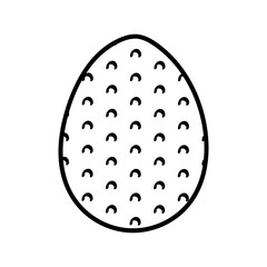 Hand drawn doodle icon of Easter egg with cute small decorations