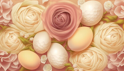 Floral Background with Copy Space for Greeting Card Generative Ai