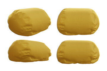  3d rendering tube shape bean bag template soft fluffy and comfortable seat perspective view