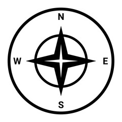 Compass direction illustration. Map symbol.