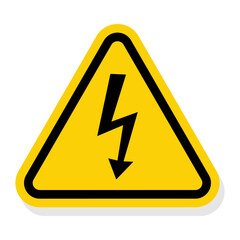 ISO Triangle Warning Sign: ISO W012 - Electrical Shock Electrocution Symbol