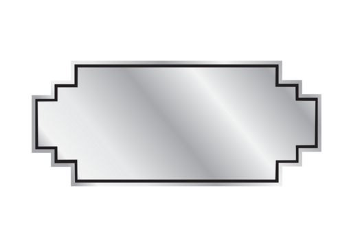 Silver metal frame luxury png