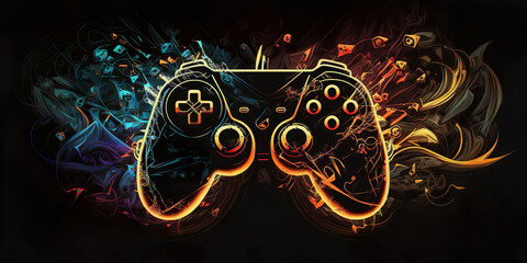 abstract dark gamer background, generative ai