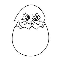 Obraz premium Rabbit Sitting in an Eggshell Wearing an Eggshell Mask coloring page