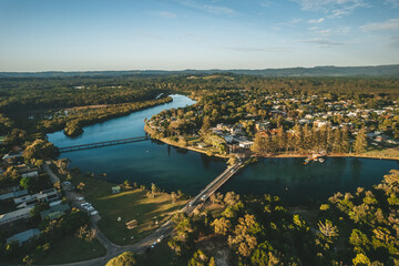 Fototapeta na wymiar Aerial view of Brunswick Heads, NSW