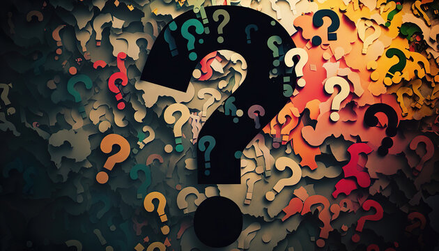 abstract question mark background, generative ai