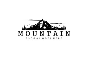 Fototapeta premium Silhouette of Mount Hood Portland Oregon Mountain logo design