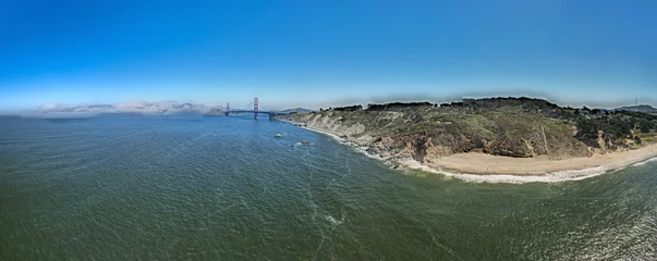 Crédence de cuisine en verre imprimé Plage de Baker, San Francisco San Francisco Panorama view to Baker Beach during Summer time