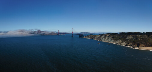 Obraz premium San Francisco Panorama view to Baker Beach during Summer time