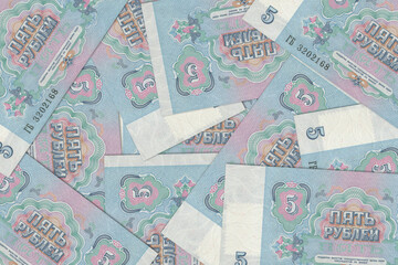 Transnistrian banknotes. Close up money from Transnistria. Transnistrian ruble.3D render