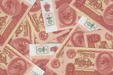 Transnistrian banknotes. Close up money from Transnistria. Transnistrian ruble.3D render