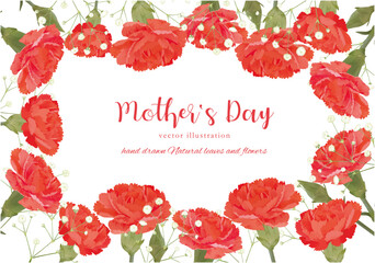 母の日のカーネーションの水彩画