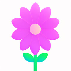 Colorful 3d emoji flowers icon illustration isolated on white background. art style for banner, poster, promotion, web site, online shopping, advertising.