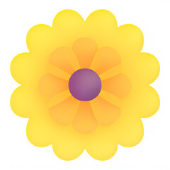 Colorful 3d emoji flowers icon illustration isolated on white background. art style for banner, poster, promotion, web site, online shopping, advertising.