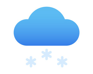 Basic weather icon of cloud and snow with gradient. Can be used for web, apps, stickers. Isolated vector and PNG illustration on transparent background.

